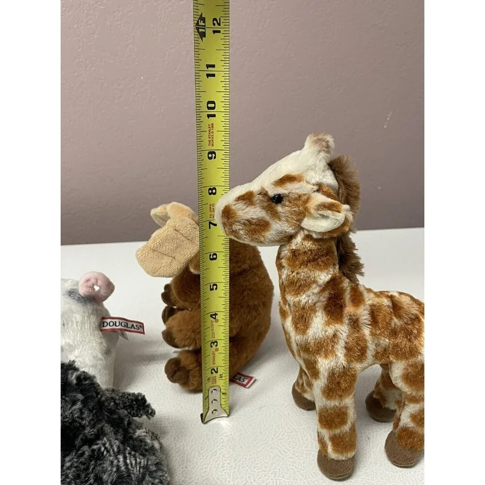 Douglas Cuddle Toys Plush Stuffed Animals Pig Giraffe Chick Moose Toy Lot